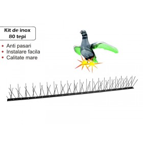 Kit Anti-pasari inox cu 80 tepi (Lungime 1 m)